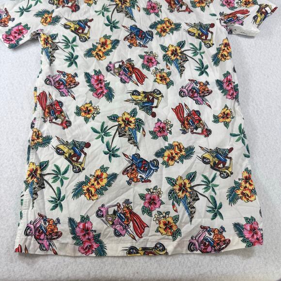 Marvel XS Hawaiian Button Down Heroes Resort Wear Spiderman Captain America - Picture 10 of 12
